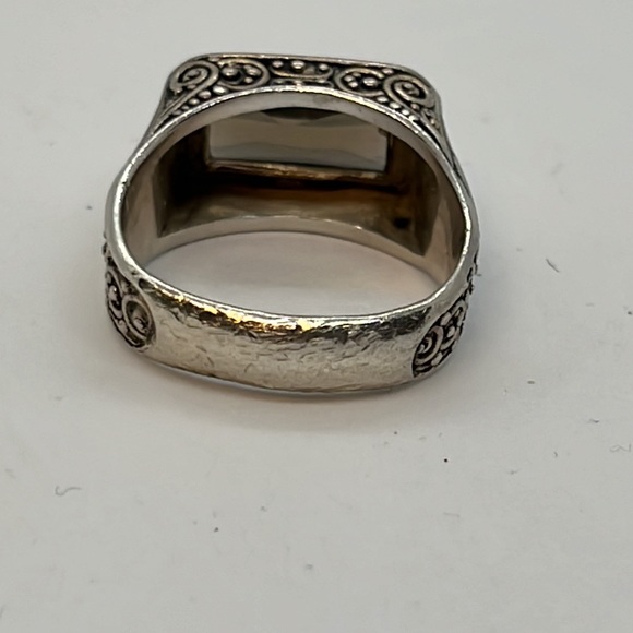 Smokey Quartz by Sarah Blaine for Willow House rectangular Bali Swirl Ring 7.5 - Picture 10 of 13
